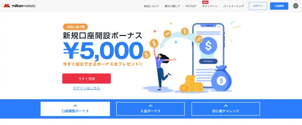 MiltonMarketsは口座開設ボーナスで仮想通貨FXができる海外取引所