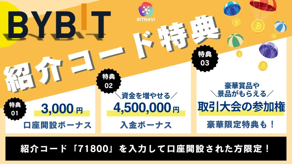 Bybit(バイビット)のおすすめの紹介コードは「71800」